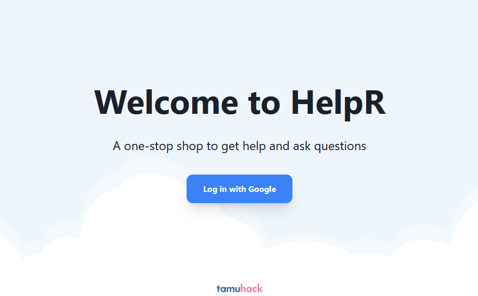 The HelpR landing page